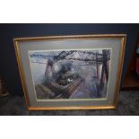 A framed limited edition print after David Shepherd, Over The Forth, 146/850, signed in pencil on