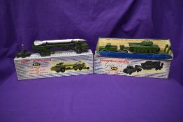 Two Dinky SuperToys playworn diecasts, Missle Erector Vehicle with Corporal Nissle and Launching