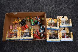 A collection of mixed vintage Noddy, Toyland and Popeye diecasts including Corgi Miss Piggy,