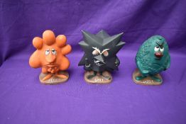 A set of three 1960's Semco Ltd Hoover advertising figures, Dust, Fluff and Grit all having