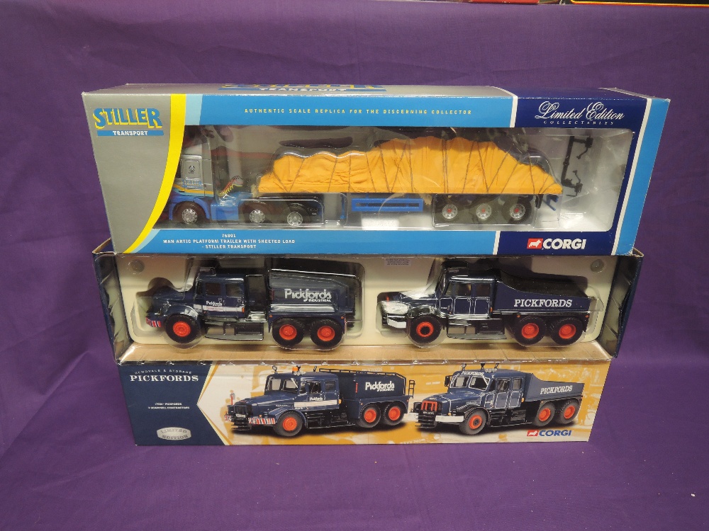 Two Corgi Limited Edition 1:50 scale diecasts, Stiller transport Set 76801, windows unattached and