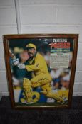 A framed Inside Edge Poster, David Boon bearing twelve signatures including Mark Taylor, Glenn