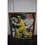 A framed Inside Edge Poster, David Boon bearing twelve signatures including Mark Taylor, Glenn