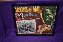 A framed movie poster, Vasallos del Mal, Enemy from Space size including frame 45cm x 36cm