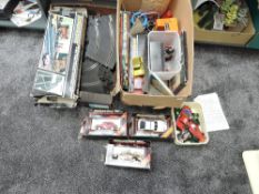 A collection of 1980's Scalextric Cars including Banger Racing Mini Ha-Ha, Porsche and Police