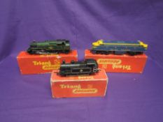 Three Triang 00 gauge Locomotives, BR 2-6-2 82004, boxed R59, BR 0-6-0 47606, boxed R52 and Triang