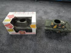 Two Cherilea Toys and plastic Action Man Vehicles, Amphibious Jeep and Motorcycle with Sidecar, a