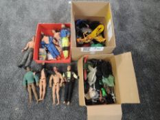 Eight 1990's Hasbro and similar Action Men with accessories including guns and clothing along with