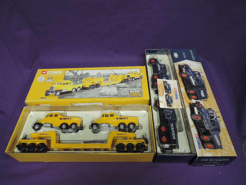 Two Corgi Classics and Corgi Limited Edition 1:50 scale Heavy Haulage diecasts, Building Britain