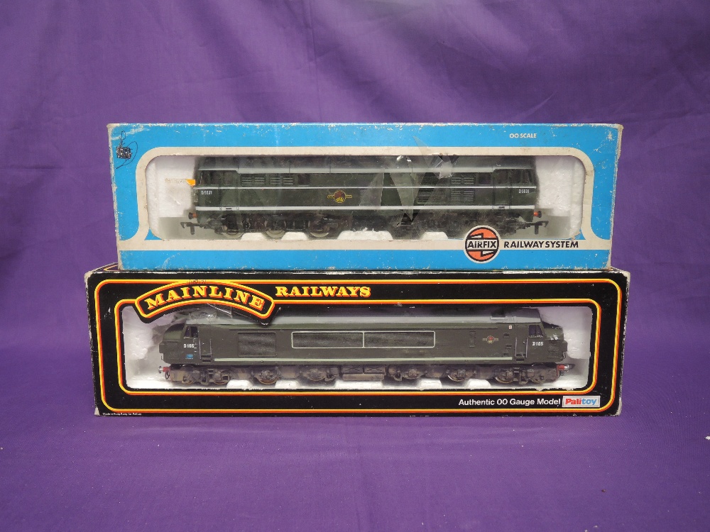 Two 00 gauge BR Diesel Locomotives, Mainline D105, boxed 37040 possible repaint, and Airfix D5531,