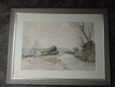 A watercolour, B Eyre Walker, Logs by the Wayside, signed and dated 1969, 37 x 55cm, plus frame