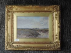 A watercolour, R B Nisbet, country lane, signed 17 x 25cm, plus frame and glazed