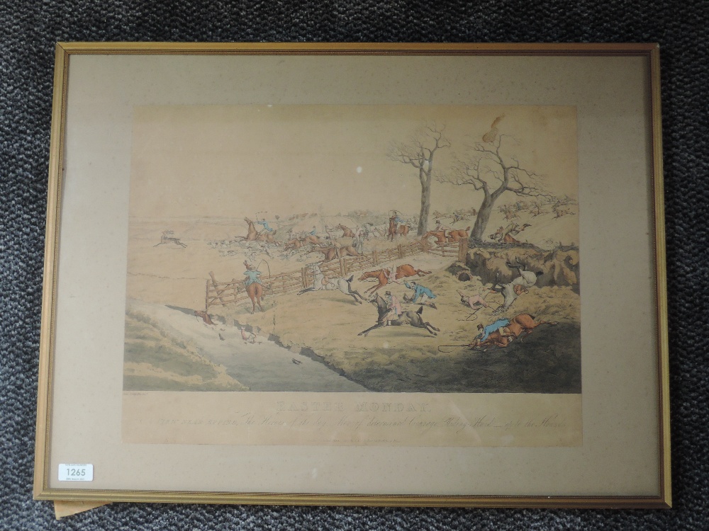 An engraving, after Ben Tally Ho, Easter Monday, View near Epping, hunt interest, dated 1817, 35 x