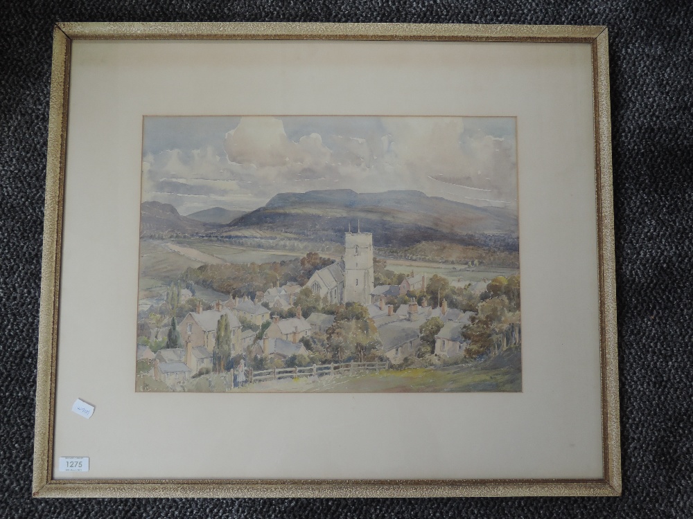 A watercolour, Leonard Rigby, Presteigne Wales, initialled, and attributed verso, 34 x 46cm, plus