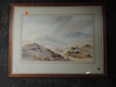 A watercolour, R J Newstead, Autumn in Dunnerdale, signed, attributed verso, 31 x 49cm, plus frame