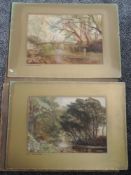 A near pair of watercolours, A Lawton, On The Wyre at Wryeside, signed and dated 1915,26 x 36cm, and