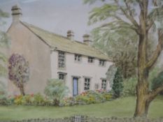 A watercolour, Edward Jackson, country cottage, 26 x 35cm, plus frame and glazed