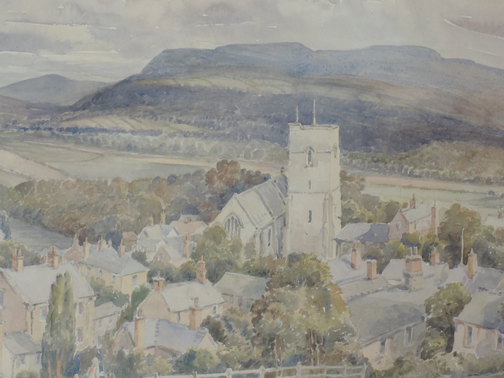 A watercolour, Leonard Rigby, Presteigne Wales, initialled, and attributed verso, 34 x 46cm, plus - Image 2 of 2