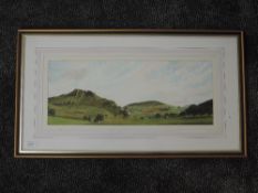 A watercolour, Ralph K Bliss, Parkhouse hill and the Sugar Loaf, Glutten Bridge, signed, 20 x