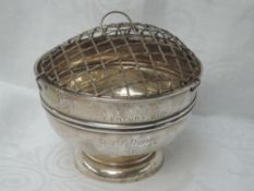 A small silver rose bowl trophy of traditional form bearing inscription regarding East Riding of