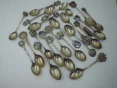 A collection of HM silver souvenir spoons, approx 300g