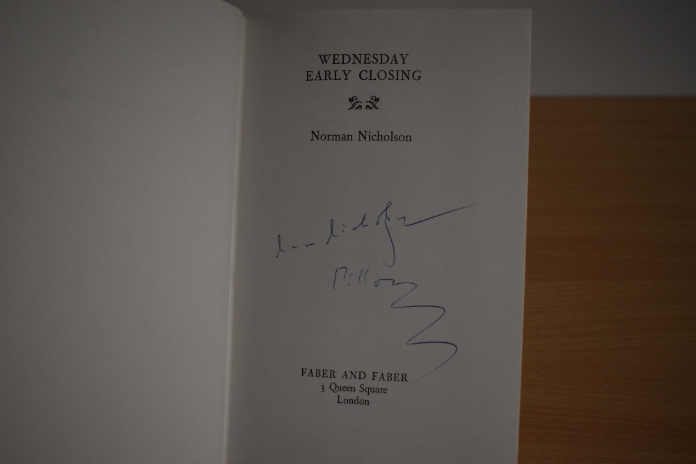 Nicholson, Norman - Wednesday Early Closing. 1975, 1st edition. Signed on the title page. Original - Image 2 of 2