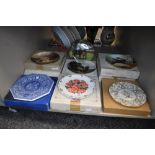 A selection of ceramic display plates including Royal Albert and Spode most with box