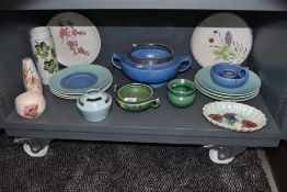 A mixed lot of pottery including Radford, Chameleon ware and similar styled studio pottery.