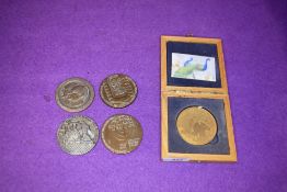 A selection of collectible coins tokens or similar metal plaques with Jewish interest and similar