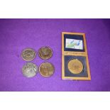 A selection of collectible coins tokens or similar metal plaques with Jewish interest and similar