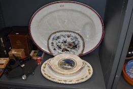 A selection of antique meat chargers and similar serving plates