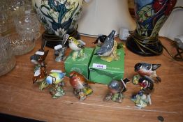 Twelve Beswick studies, Robin 980B, Chaffinch 991B, Blue Tit 992B, Wren 993B,, Grey Wagtail 1041B,