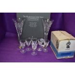 A selection of Sherry glasses and similar by Waterford crystal both with boxes