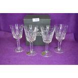 A selection of Waterford Wine glasses in the Lismore design one glass damaged (set of 3)