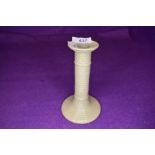 An unusual antique candle stick or stem with fine ribbed or woven design back stamp unlegible