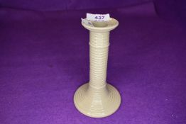 An unusual antique candle stick or stem with fine ribbed or woven design back stamp unlegible