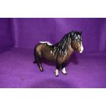 A Beswick study, Shetland Pony, Woolly Shetland Mare, brown, 1033