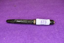 A Parker Vacumatic Major fountain pen green with horizontal pearl rings, and decorative broad band