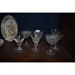 An assortment of glasses including cut and etched,Stuart Crystal amongst this lot.