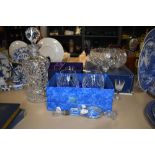 A selection of fine crystal glass wares including Edinburgh bowl, Doulton glasses and similar