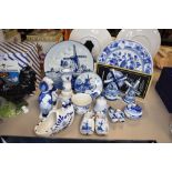 A selection of Dutch delft design ceramics including Blauw