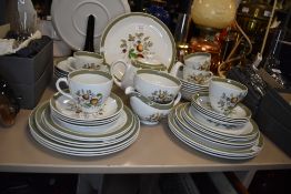 A collection of Alfred Meakin 'Hereford' including tea pot,plates and bowls, having transfer pattern