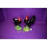 A pair of Alfretto Giftware studies Cockerel & Hen A0458, boxed along with four miniature pewter