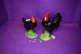 A pair of Alfretto Giftware studies Cockerel & Hen A0458, boxed along with four miniature pewter