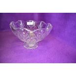 A clear cut crystal glass bowl by Waterford in the Marquis design