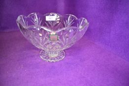 A clear cut crystal glass bowl by Waterford in the Marquis design