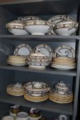 A large collection of Victorian Minton / M & co Chinese key dinner service having floral pattern and