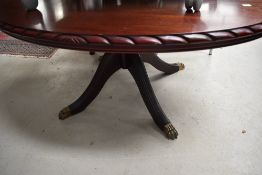 A reproduction Regency style oval coffee table, width approx 120cm
