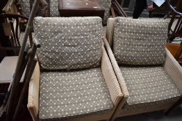 A nice quality canework three piece conservatory or lounge suite