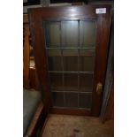 A small glazed wall cabinet having Art Deco style handle, width approx. 32cm